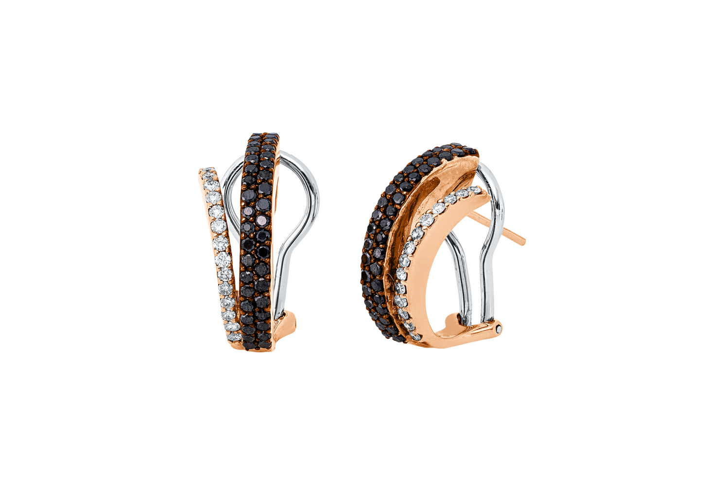 Brogle Selection bicolor diamond hoop earrings Brogle Selection bicolor diamond hoop earrings