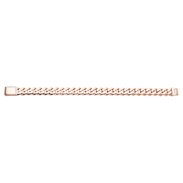 Emil Kraus Cuban Link oval diamond-plated curb chain bracelet, 10mm Emil Kraus Cuban Link oval diamond-plated curb chain bracelet, 10mm