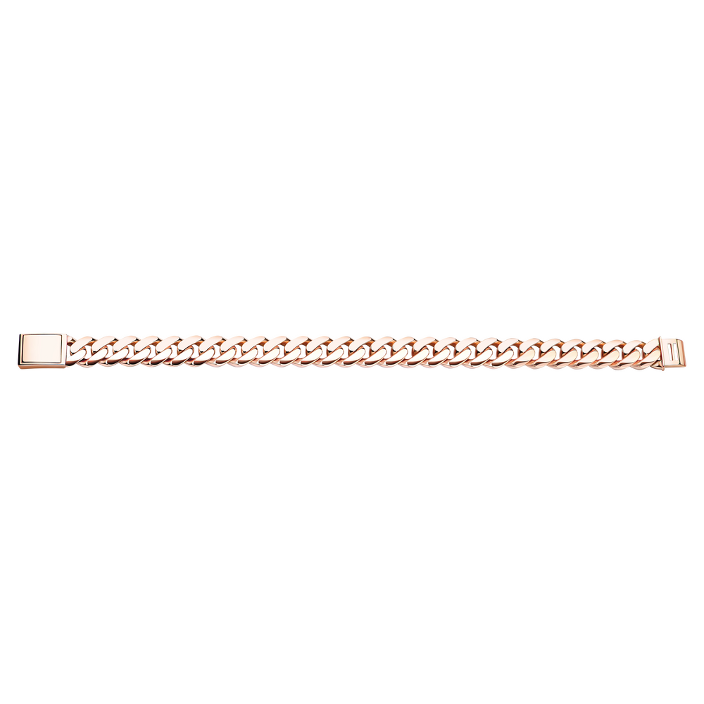 Emil Kraus Cuban Link oval diamond-plated curb chain bracelet, 10mm Emil Kraus Cuban Link oval diamond-plated curb chain bracelet, 10mm