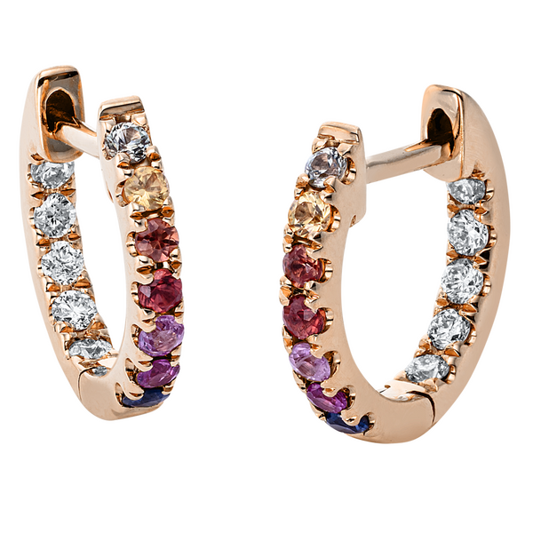 Brogle Selection Rainbow hoop earrings with sapphires