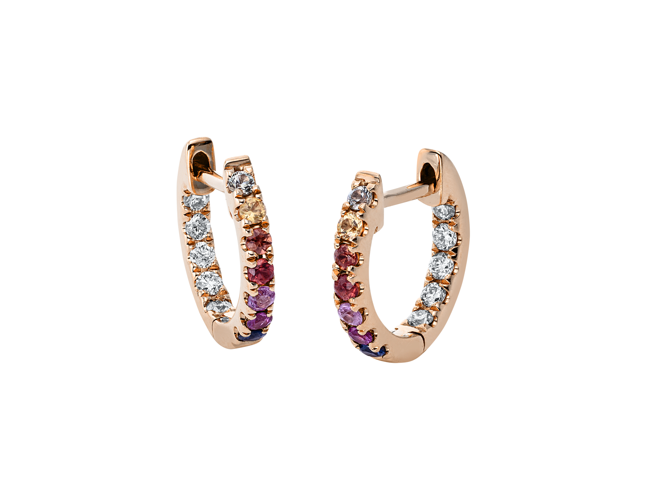 Brogle Classic sapphire hoop earrings Rainbow Brogle Classic sapphire hoop earrings Rainbow