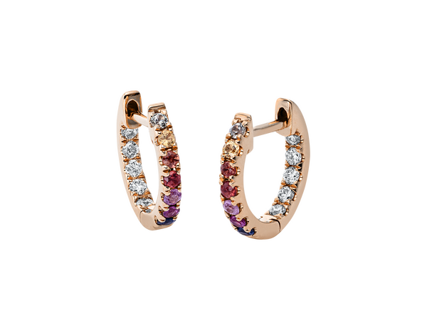 Brogle Classic sapphire hoop earrings Rainbow Brogle Classic sapphire hoop earrings Rainbow