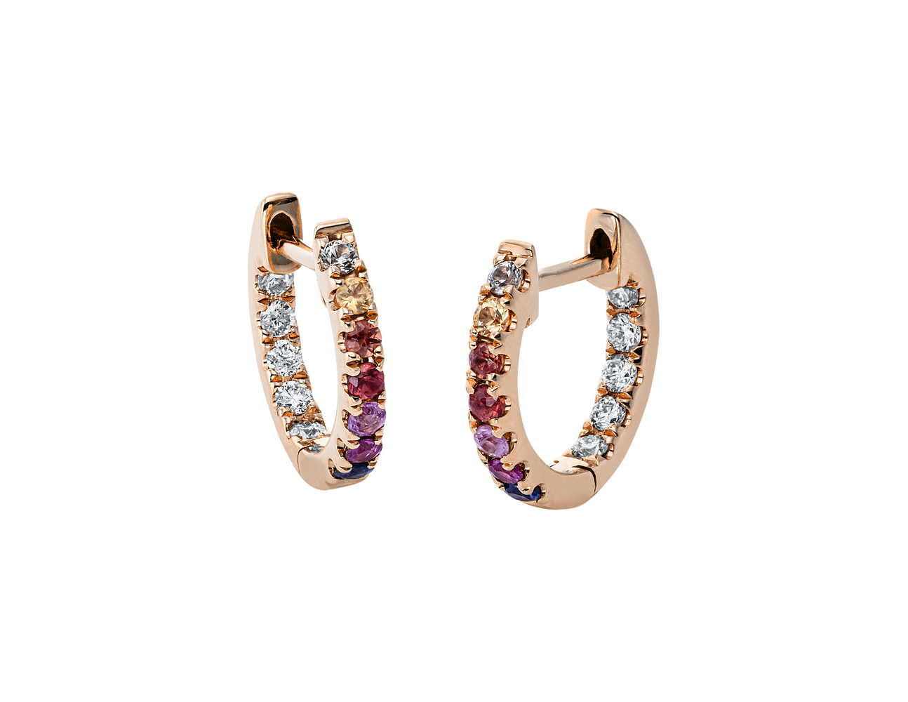 Brogle Classic sapphire hoop earrings Rainbow Brogle Classic sapphire hoop earrings Rainbow
