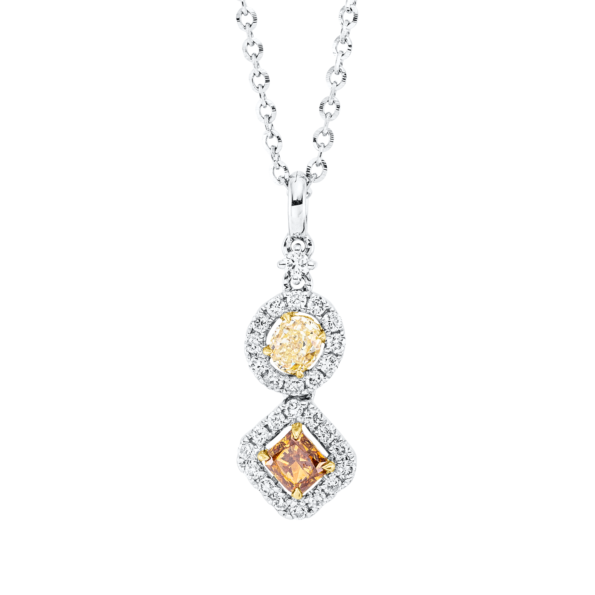 Brogle Classic necklace with bicolour diamond pendant Brogle Classic necklace with bicolour diamond pendant