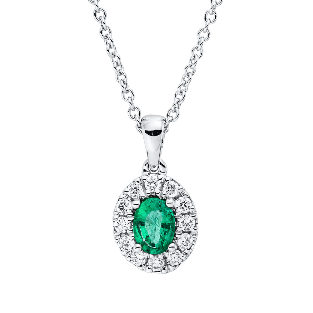 Brogle Classic Kette mit Smaragdanhänger