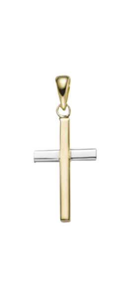 Brogle Classic Bicolor Kreuzanhänger aus Gold
