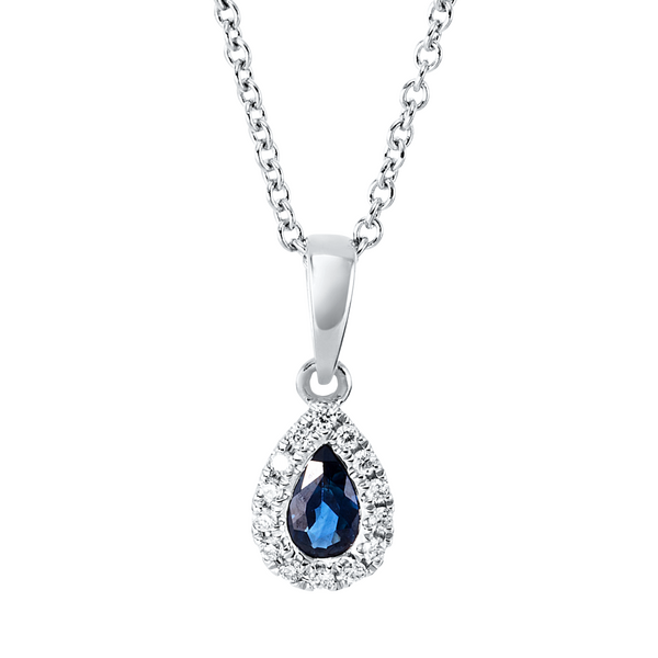 Brogle Classic gold chain with sapphire pendant