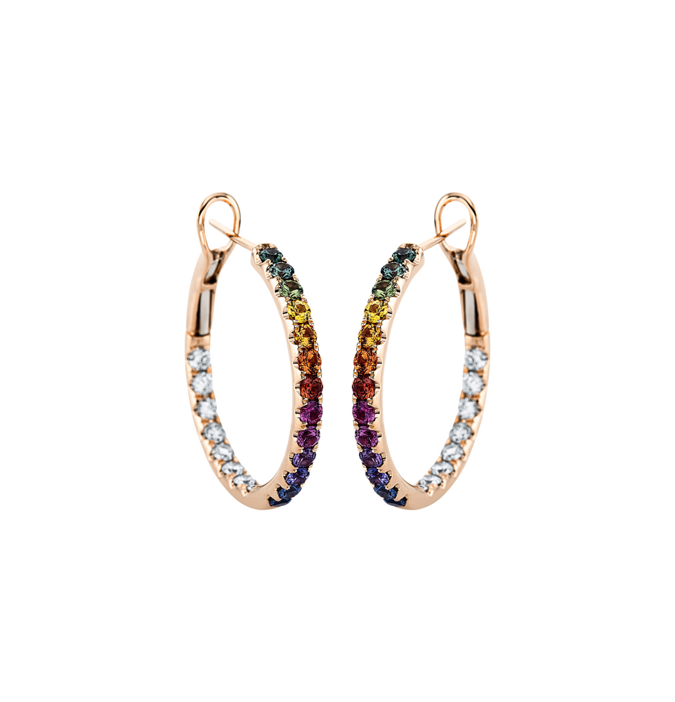 Brogle Classic sapphire hoop earrings Rainbow Brogle Classic sapphire hoop earrings Rainbow