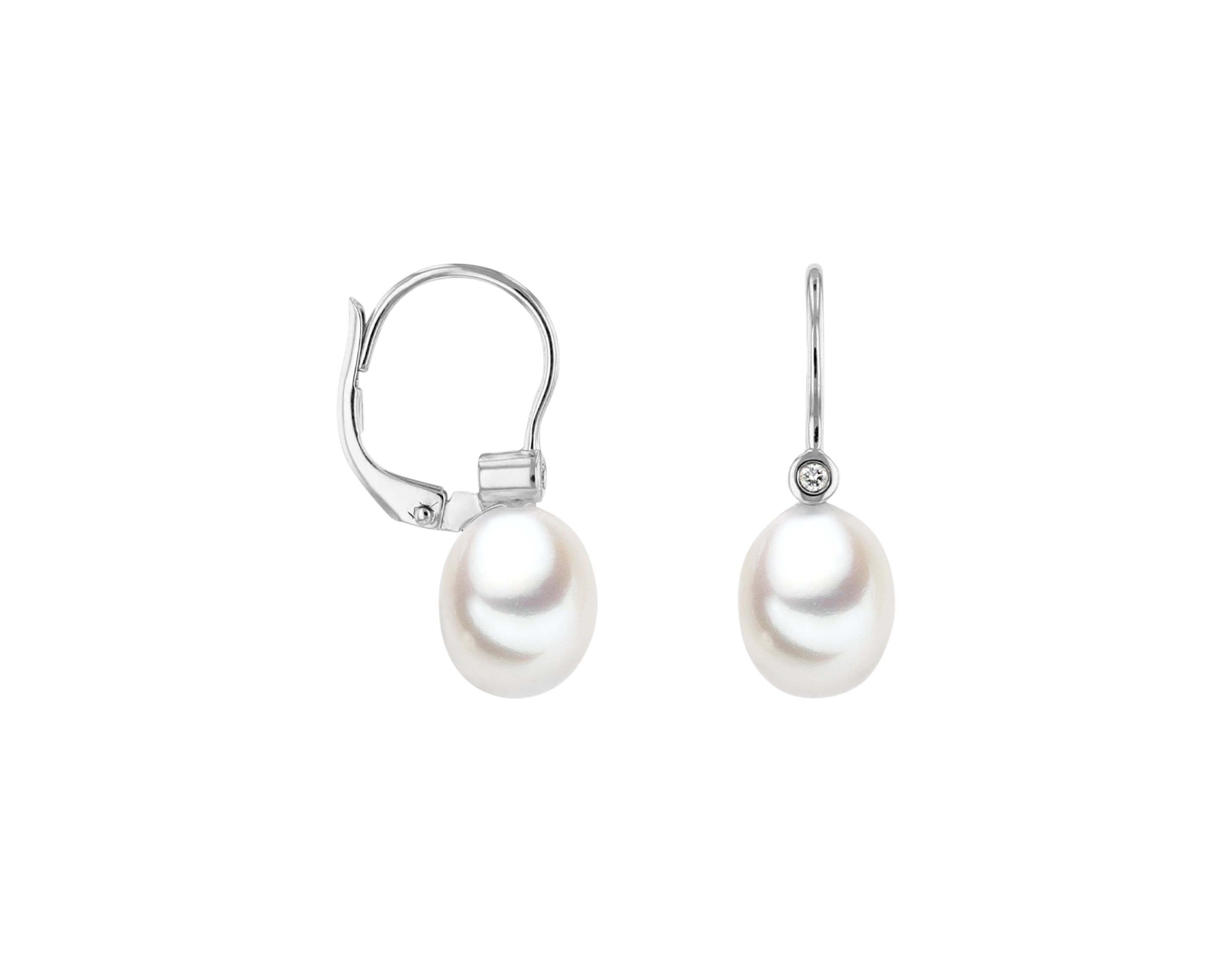 Brogle Classic freshwater pearl hoop earrings Brogle Classic freshwater pearl hoop earrings