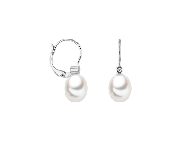 Brogle Classic freshwater pearl hoop earrings Brogle Classic freshwater pearl hoop earrings