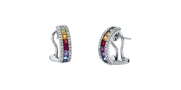 Brogle Classic Saphircreolen Rainbow