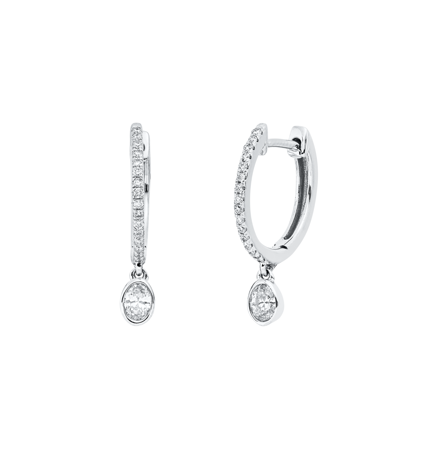 Brogle Classic diamond hoop earrings Brogle Classic diamond hoop earrings