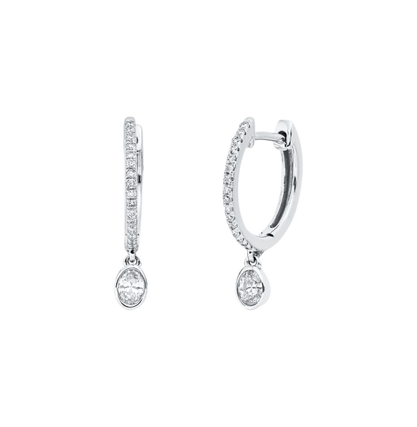 Brogle Classic diamond hoop earrings Brogle Classic diamond hoop earrings