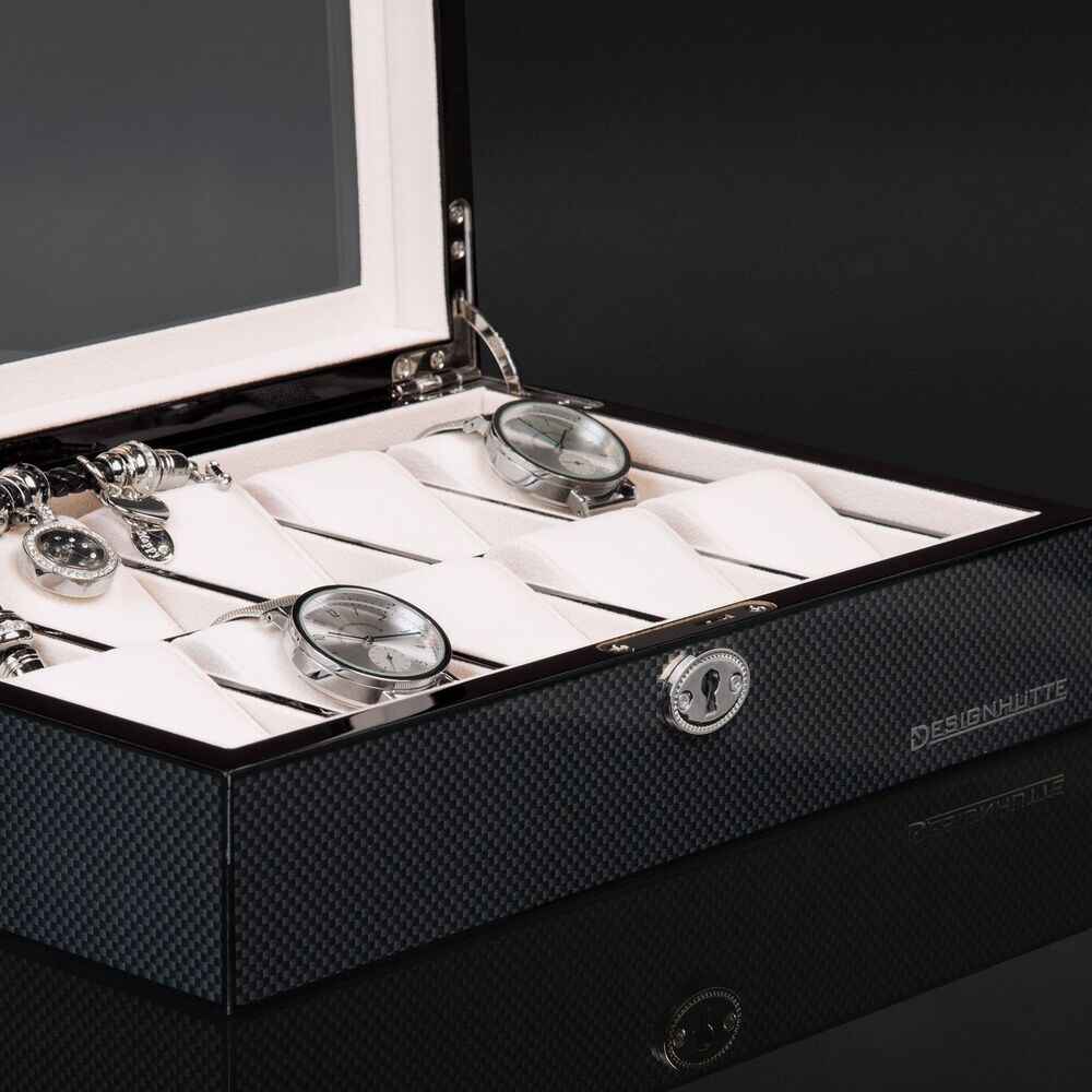 Designhütte Uhrenbox Chicago 10 - Carbon