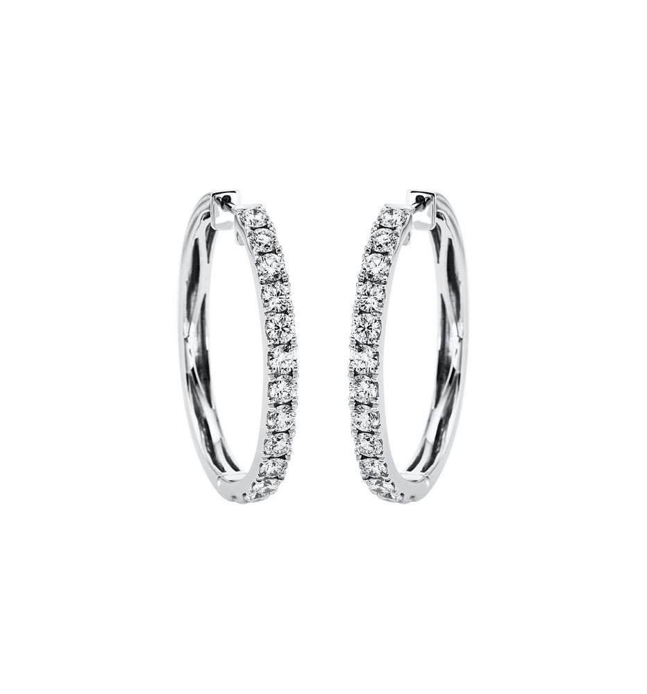 Brogle Selection diamond hoop earrings Brogle Selection diamond hoop earrings