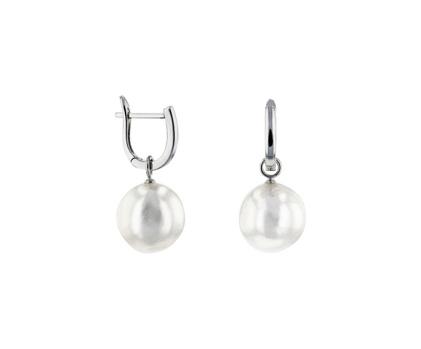 Brogle Classic freshwater pearl hoop earrings Brogle Classic freshwater pearl hoop earrings