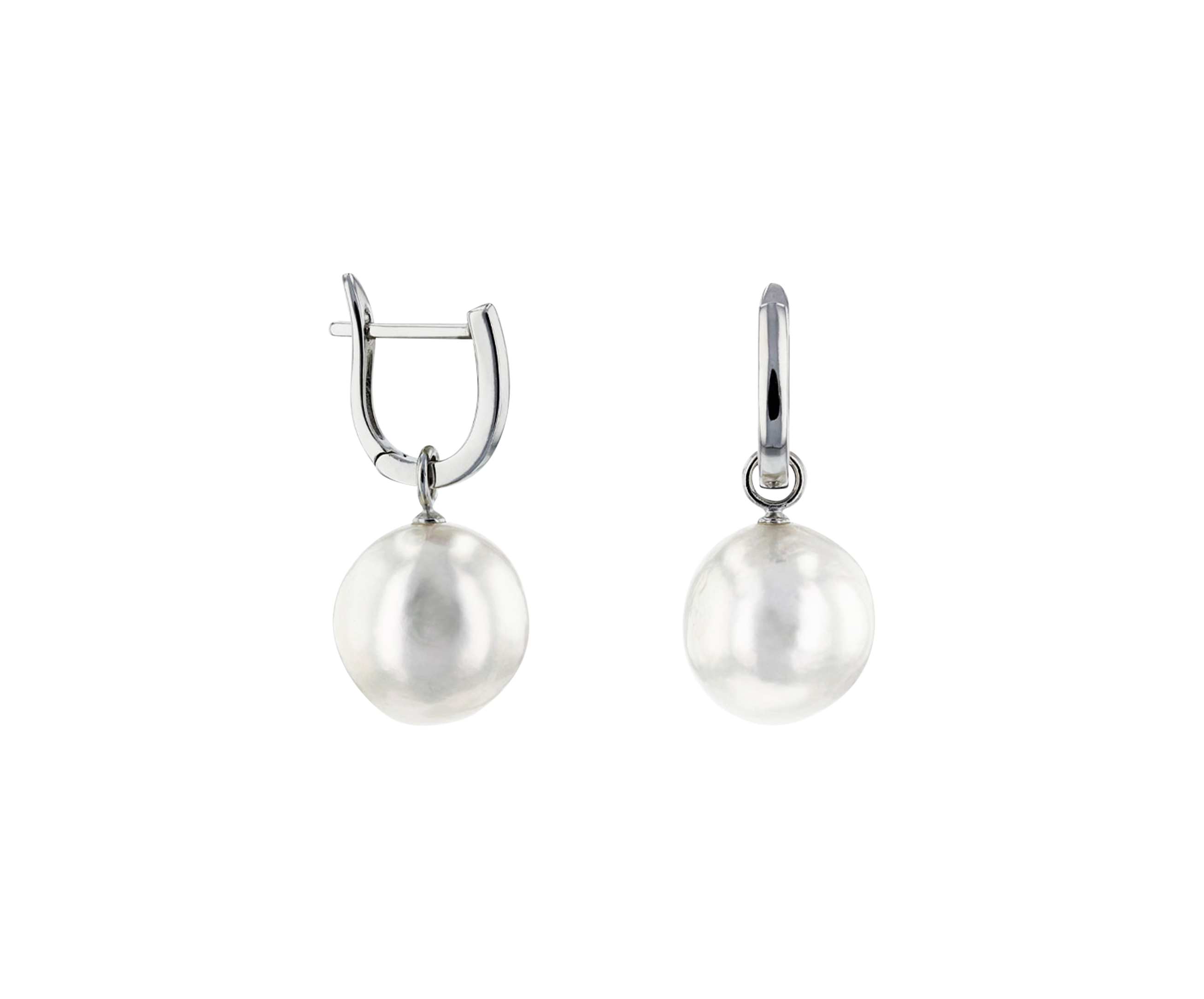 Brogle Classic freshwater pearl hoop earrings Brogle Classic freshwater pearl hoop earrings