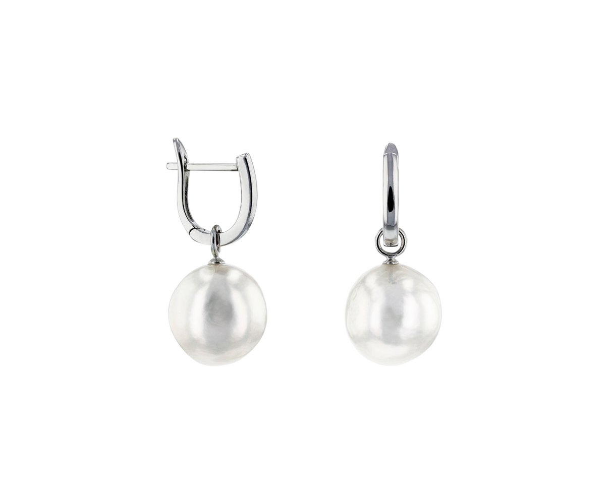 Brogle Classic freshwater pearl hoop earrings Brogle Classic freshwater pearl hoop earrings