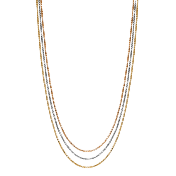 Brogle Classic tricolour raspberry gold chain 2mm