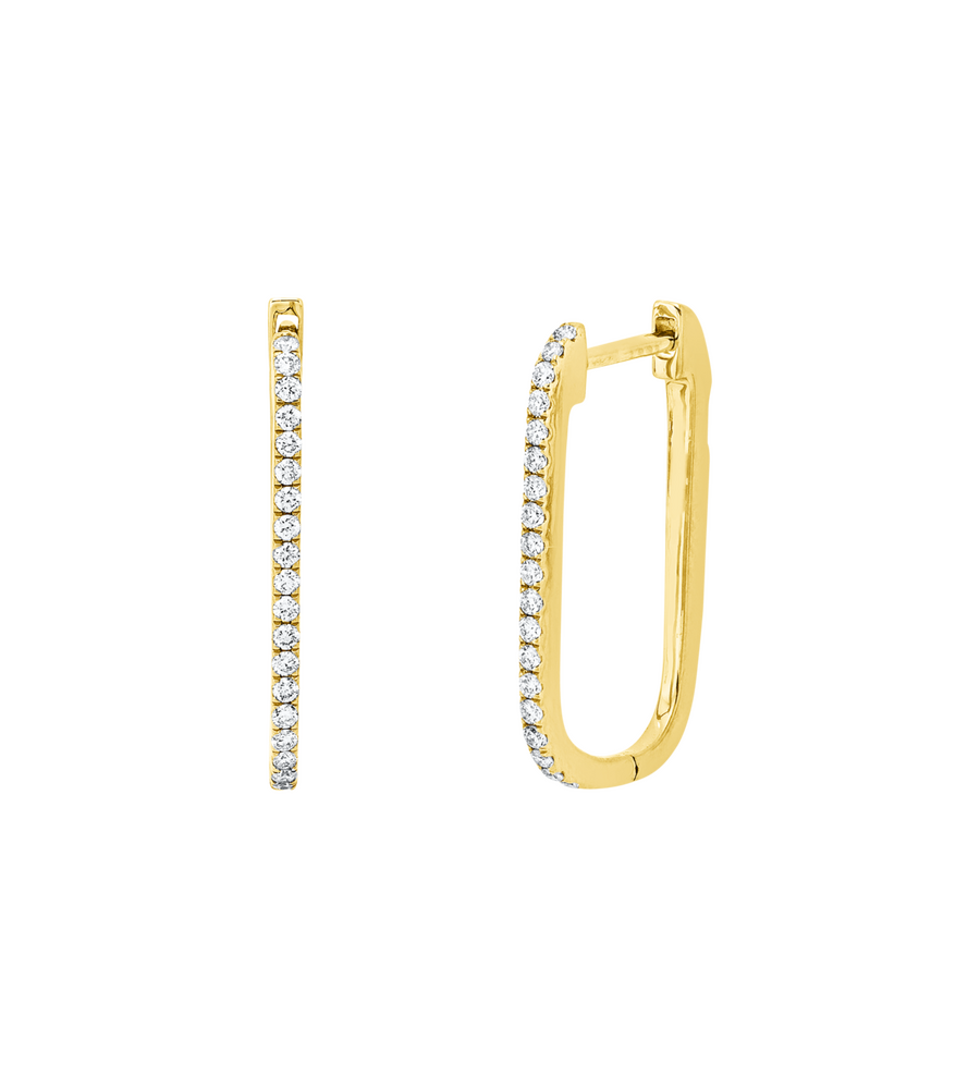 Brogle Classic diamond hoop earrings