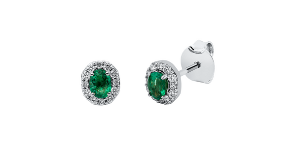 Brogle Classic emerald stud earrings