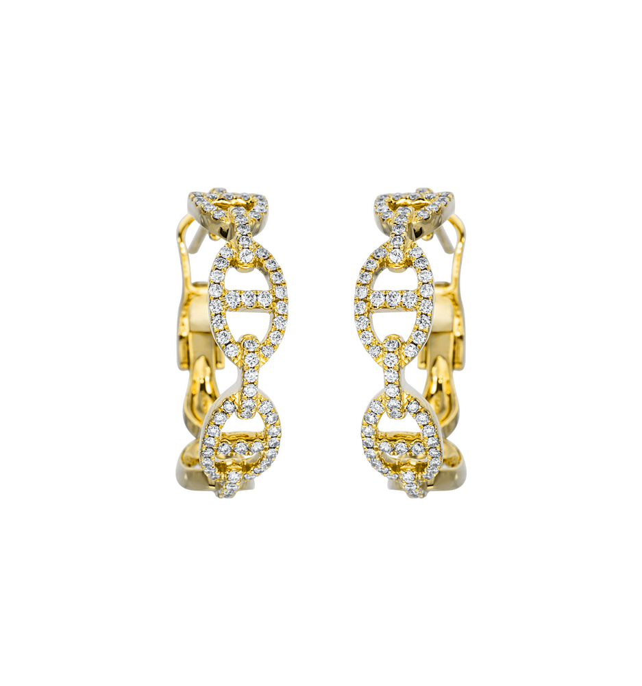 Brogle Classic diamond hoop earrings