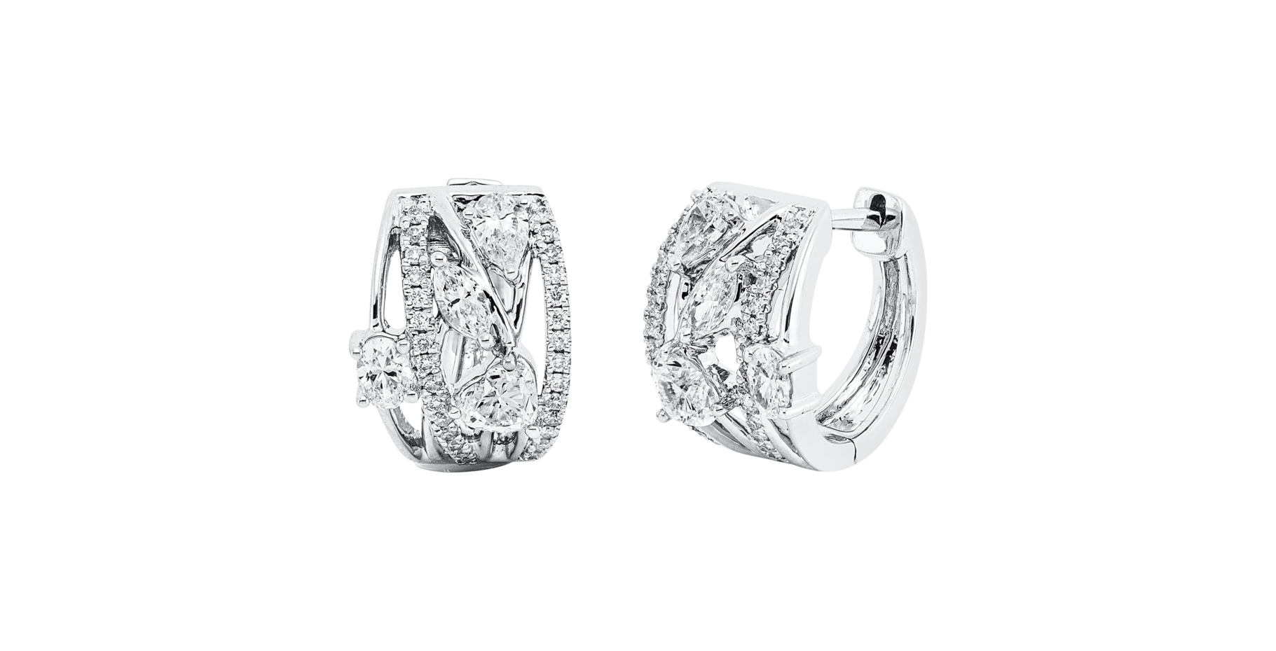 Brogle Classic diamond hoop earrings
