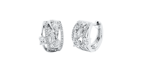 Brogle Classic diamond hoop earrings