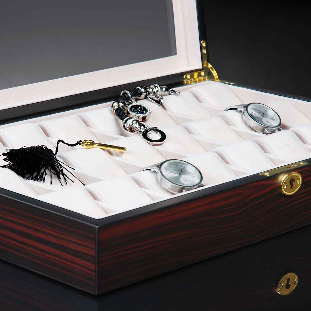 Designhütte Uhrenbox Auckland 24 - Ebony