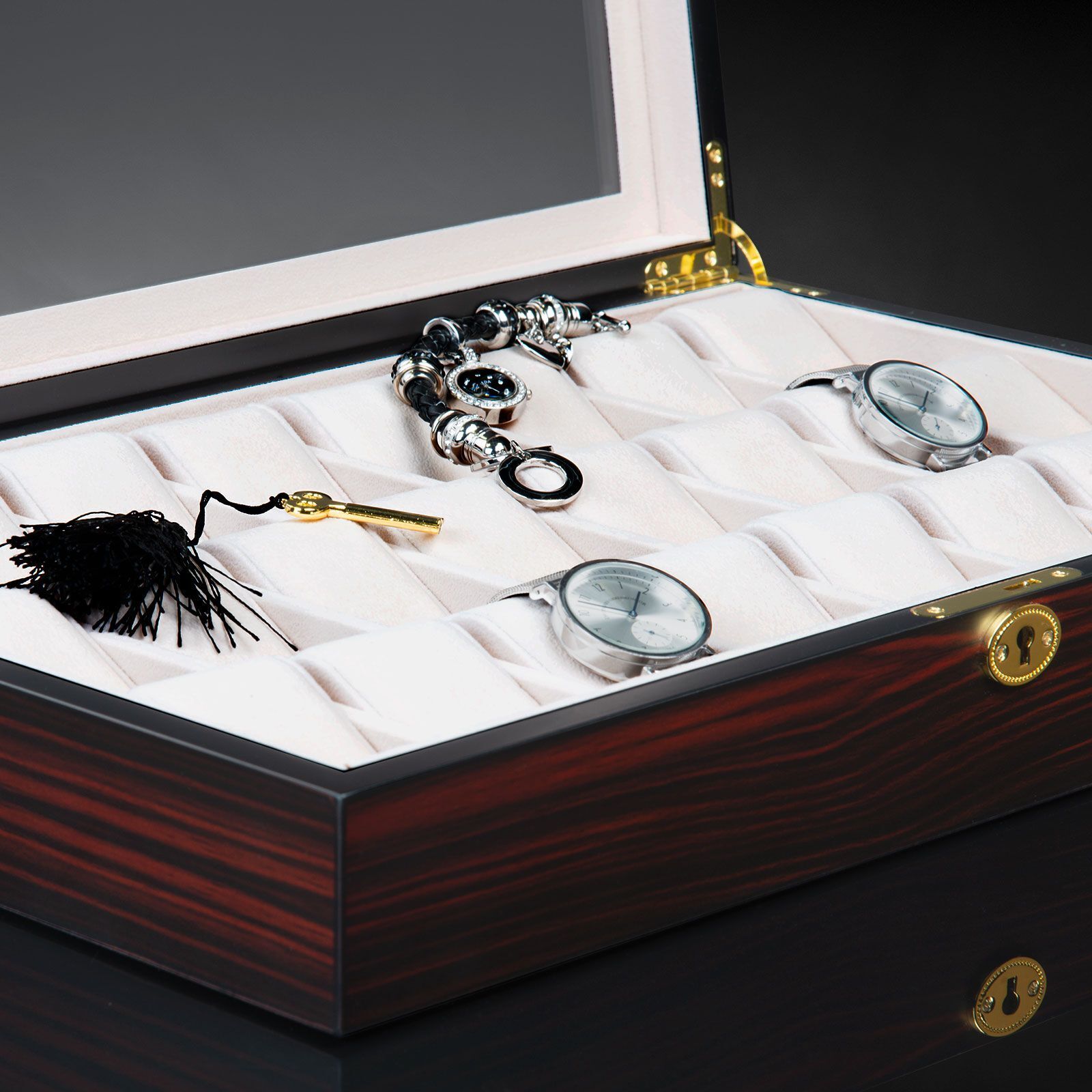 Designhütte Uhrenbox Auckland 24 - Ebony Designhütte Uhrenbox Auckland 24 - Ebony