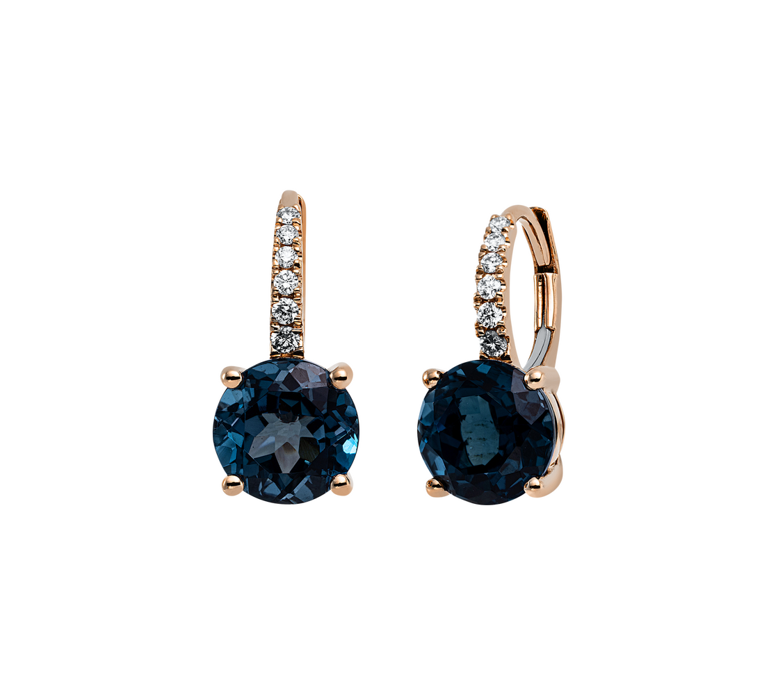 Brogle Classic London topaz hoop earrings Brogle Classic London topaz hoop earrings