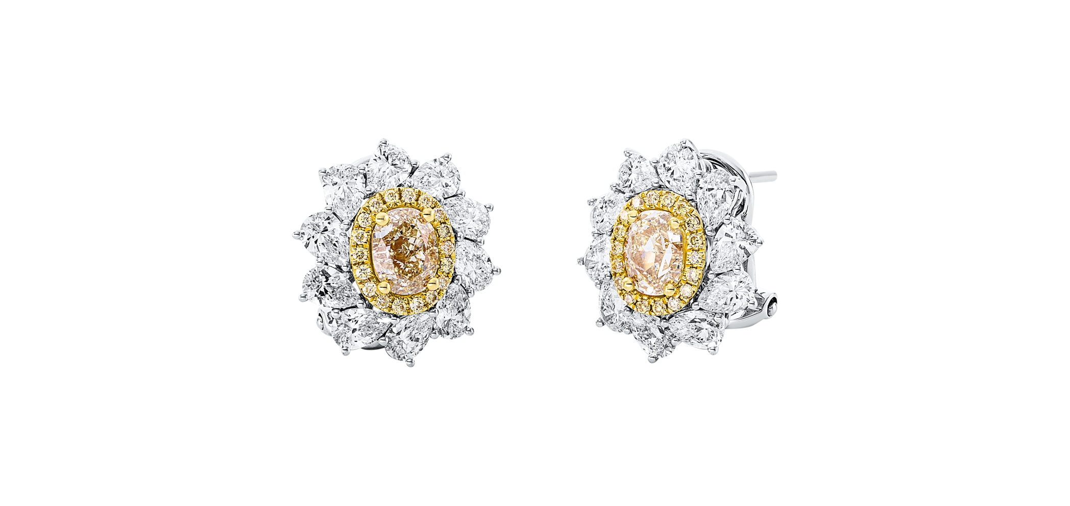 Brogle Selection bicolour diamond stud earrings