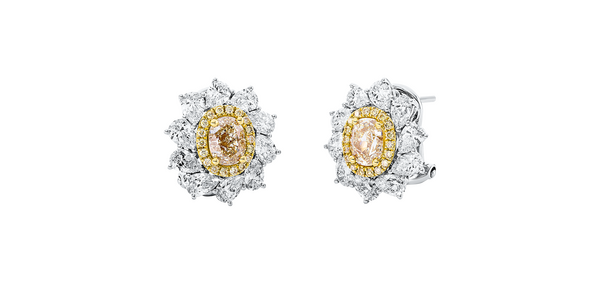Brogle Selection bicolour diamond stud earrings Brogle Selection bicolour diamond stud earrings