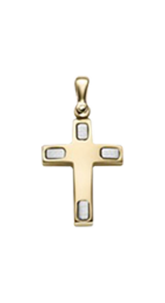 Brogle Classic bicolor cross pendant in gold Brogle Classic bicolor cross pendant in gold