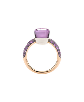 PAC3000 O6BKR OI0GL 030 Pomellato ring nudo petit rose gold 18kt white gold 18kt amethyst jade a77d64bef7d96fb6d