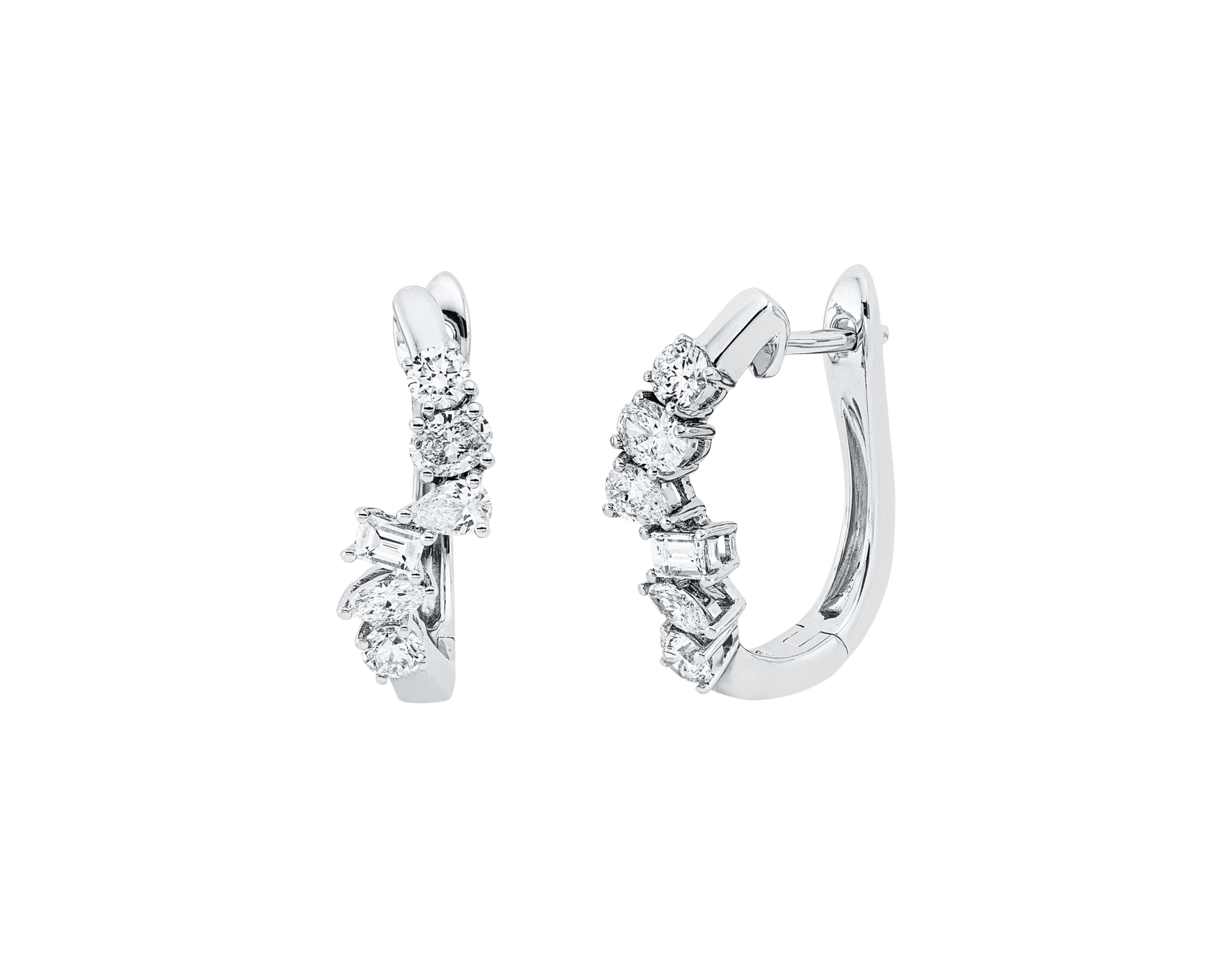 Brogle Classic diamond hoop earrings