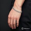 Brogle Selection Essentials curb chain bracelet 4-sided diamond-coated 8mm