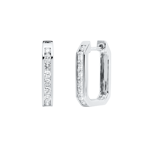 Brogle Classic diamond hoop earrings