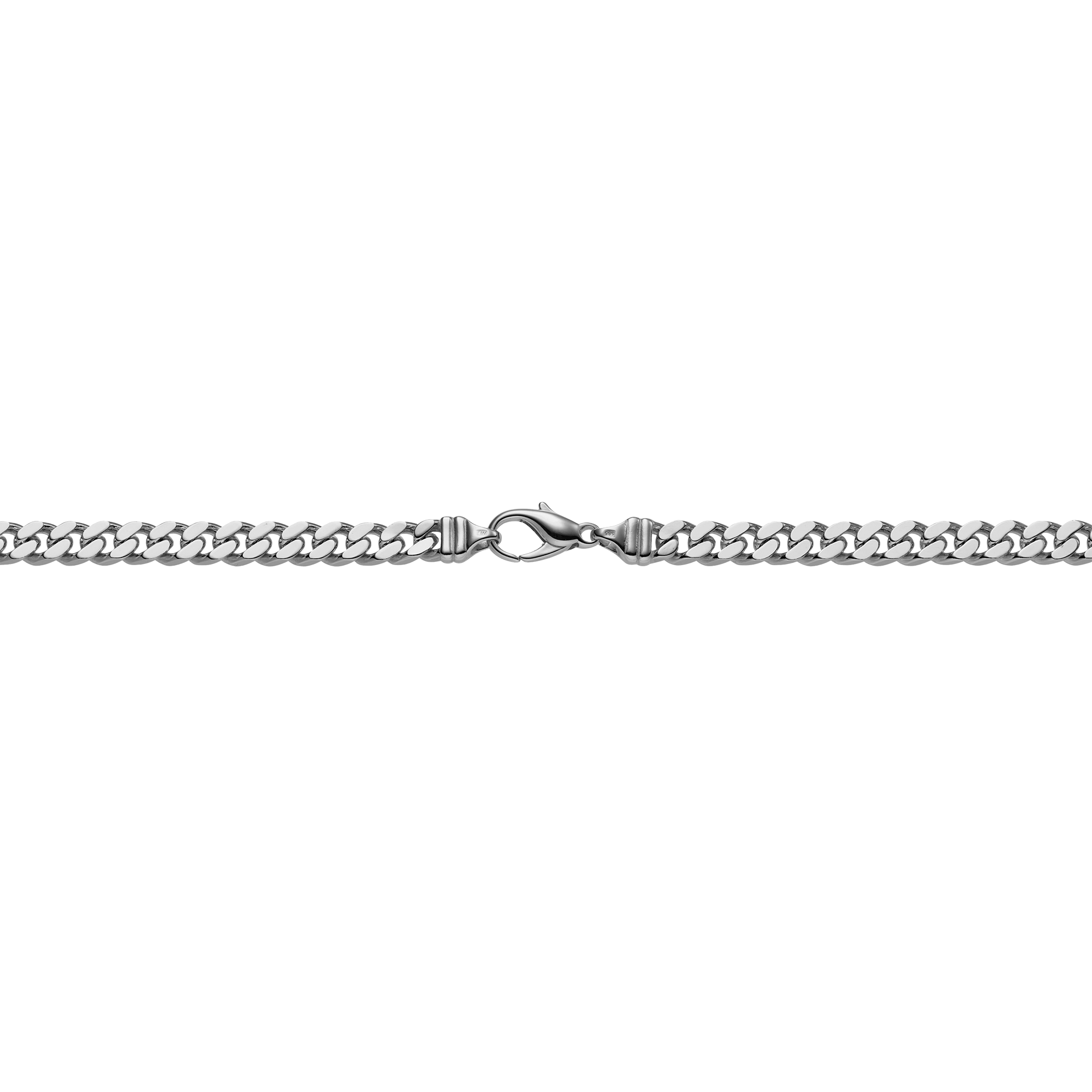Brogle Selection Essentials curb chain bracelet 4-sided diamond-coated 6mm Brogle Selection Essentials curb chain bracelet 4-sided diamond-coated 6mm