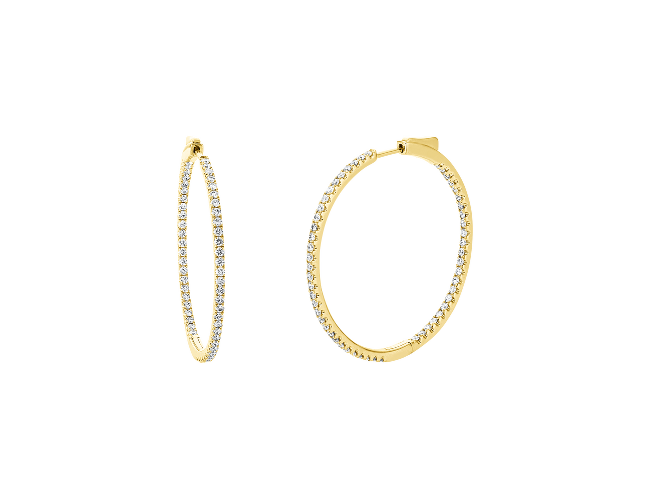 Brogle Classic diamond hoop earrings