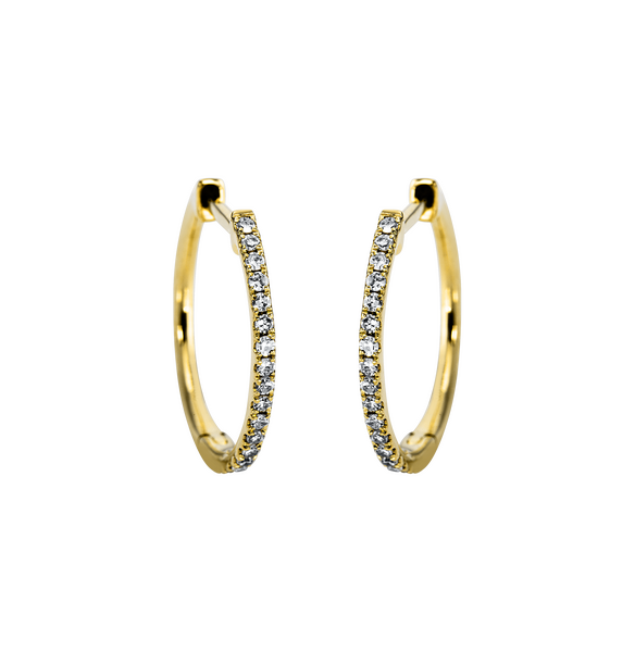 Brogle Classic diamond hoop earrings Brogle Classic diamond hoop earrings