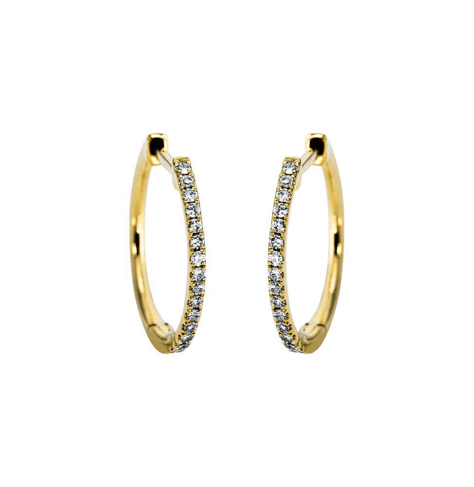 Brogle Classic diamond hoop earrings Brogle Classic diamond hoop earrings