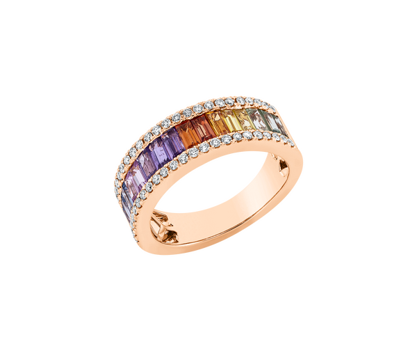 Brogle Classic Sapphire Ring Rainbow