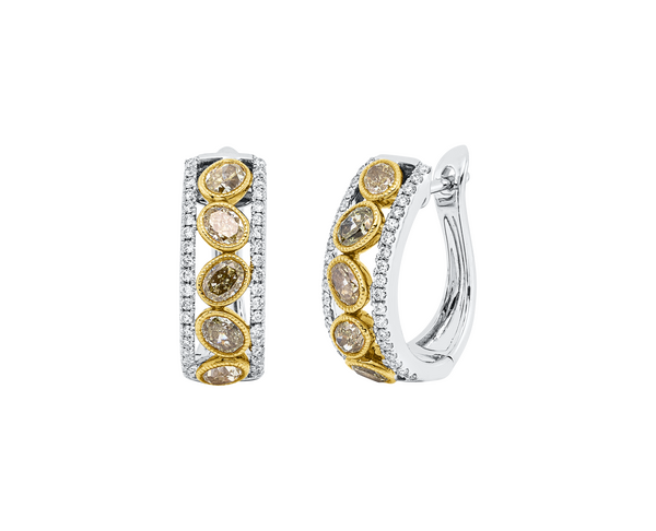 Brogle Selection bicolor diamond hoop earrings