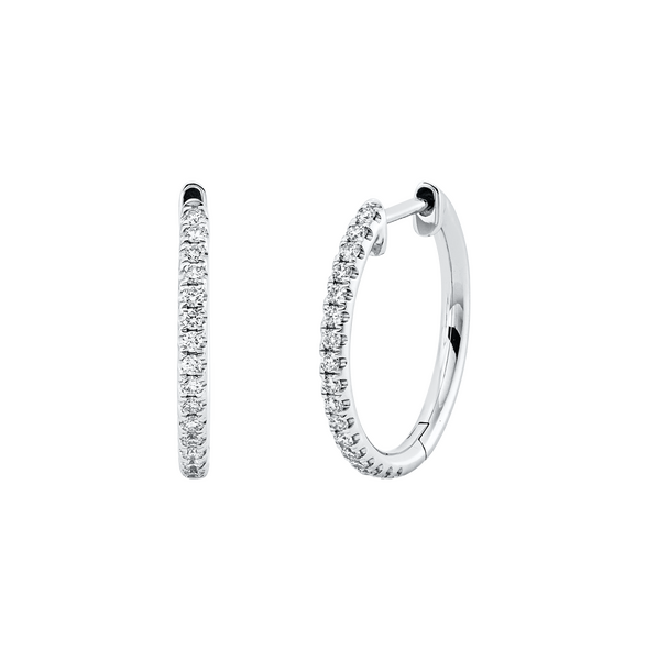 Brogle Classic diamond hoop earrings