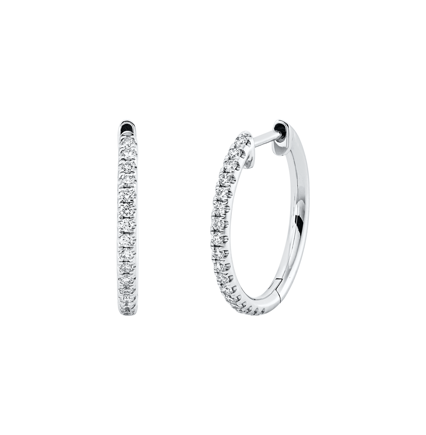 Brogle Classic diamond hoop earrings Brogle Classic diamond hoop earrings