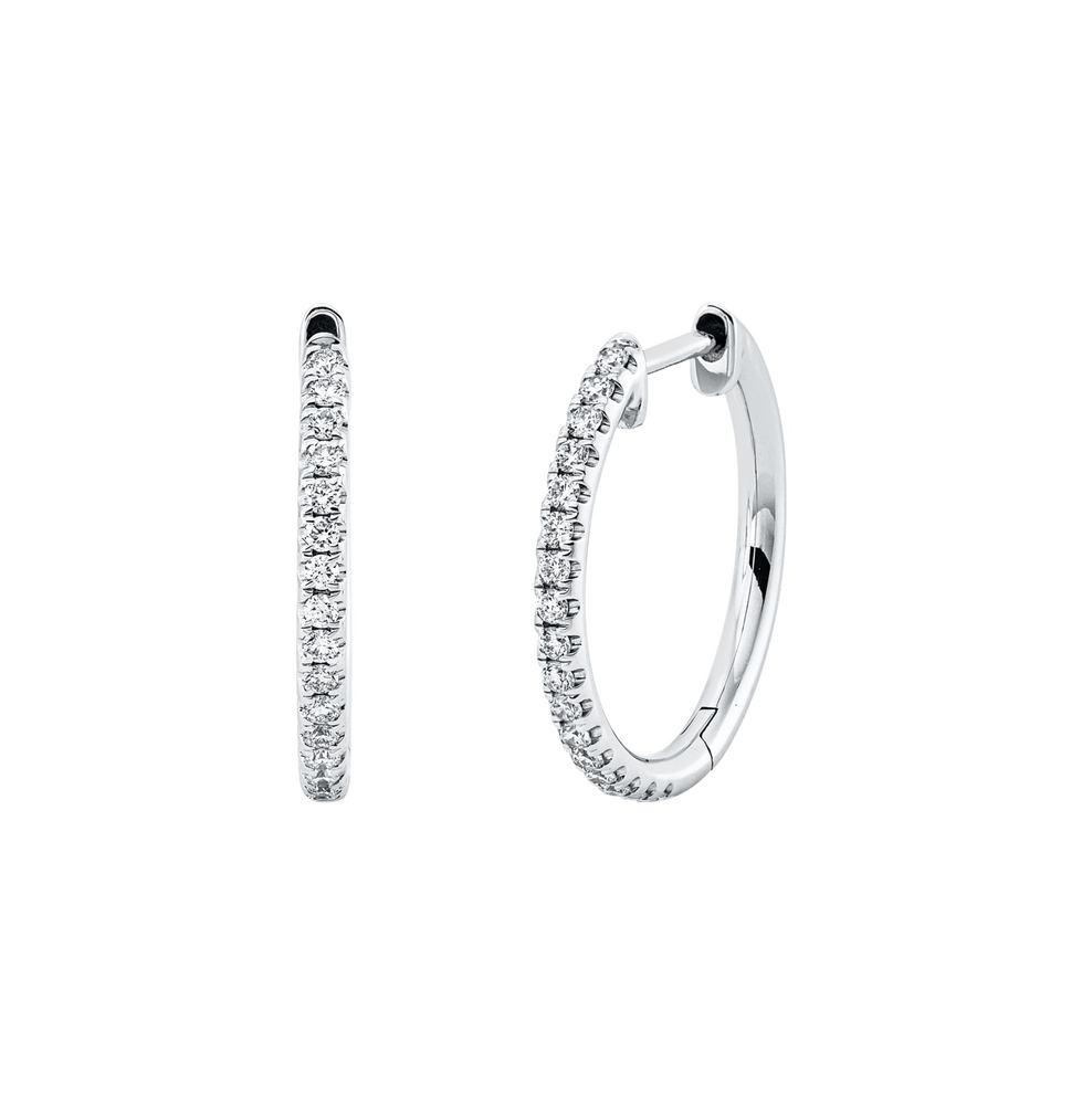 Brogle Classic diamond hoop earrings Brogle Classic diamond hoop earrings