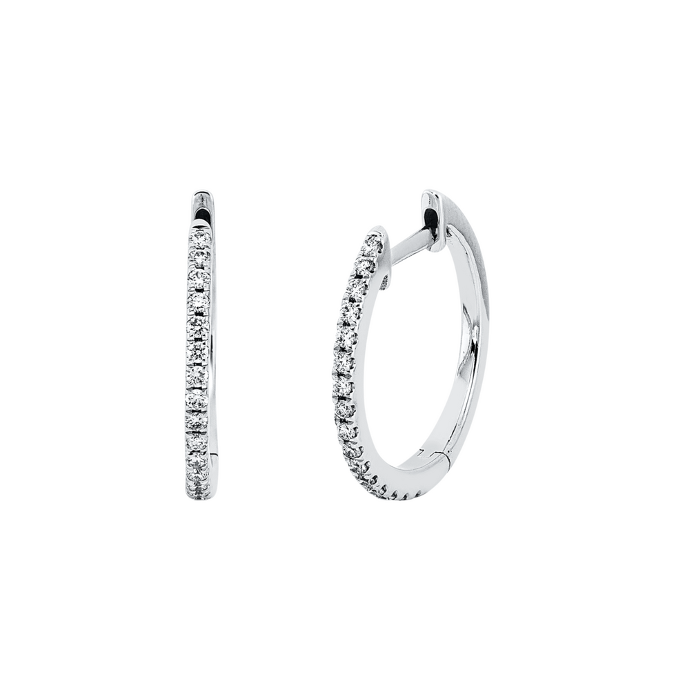 Brogle Classic diamond hoop earrings