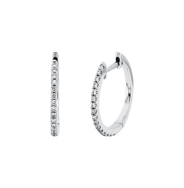 Brogle Classic diamond hoop earrings