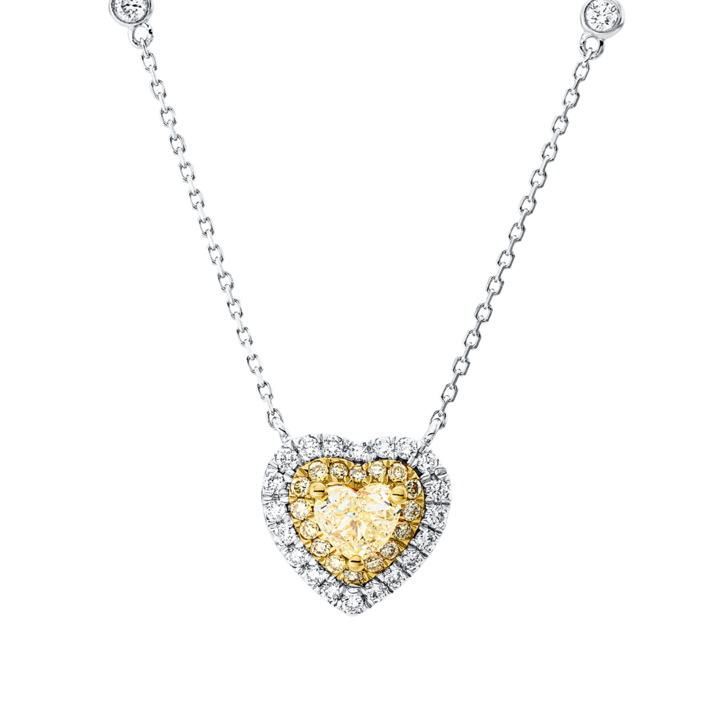 Brogle Classic gold chain with bicolour diamond heart